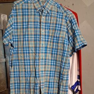 Daniel Cremieux Blue and Tan Checkered Shirt